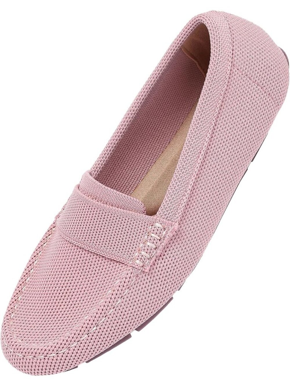 🆕Women's Light Pink Mesh fabric Loafer Shoes Comfortable Casual Flat Shoes